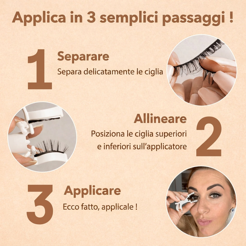 Ciglia finte magnetiche Mollie™ senza colla